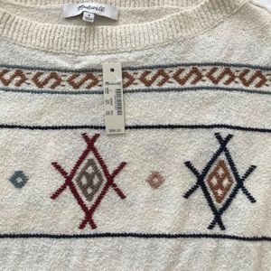 Brand NEW Madewell Embroidered Sweater!  Size S